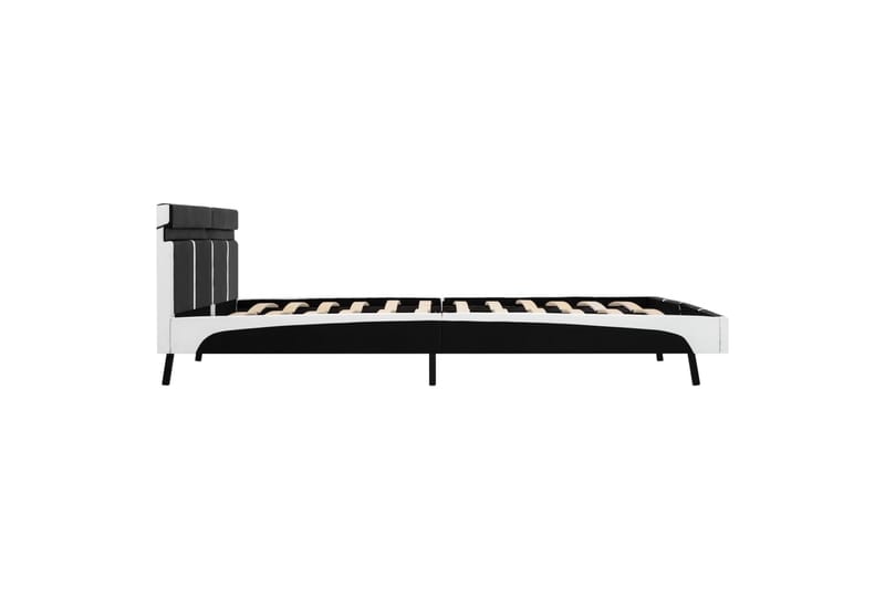 Sengestel med LED 180 x 200 cm kunstlæder sort - Sort - Møbler - Senge - Sengeramme & sengestel