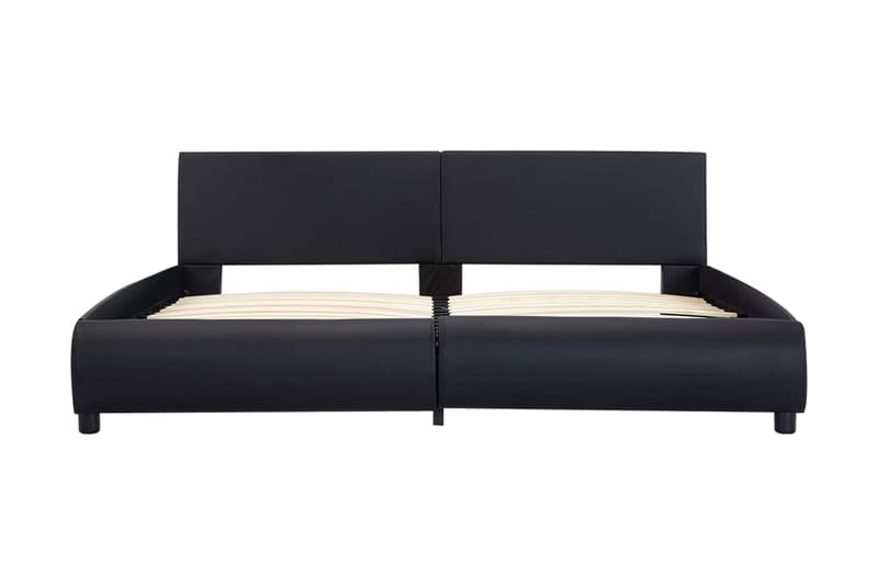 Sengestel Med Led 180 X 200 Cm Kunstlæder Sort - Sort - Møbler - Senge - Sengeramme & sengestel
