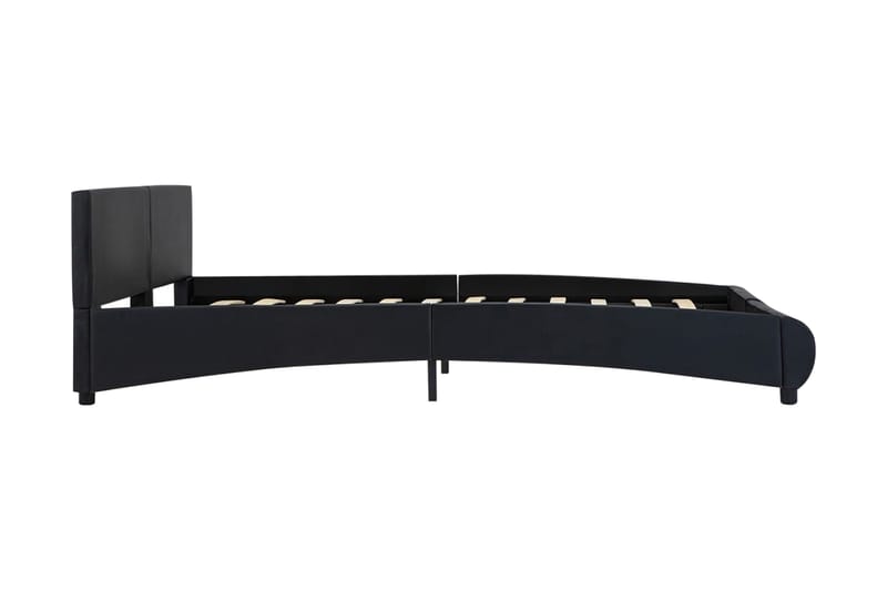 Sengestel Med Led 180 X 200 Cm Kunstlæder Sort - Sort - Møbler - Senge - Sengeramme & sengestel