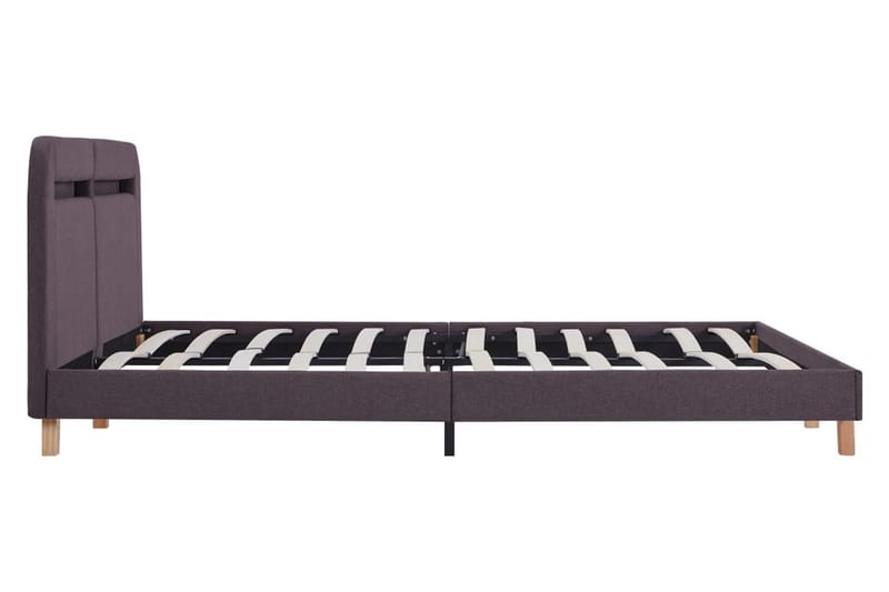 Sengestel Med Led 180 X 200 Cm Stof Gråbrun - Brun - Møbler - Senge - Sengeramme & sengestel