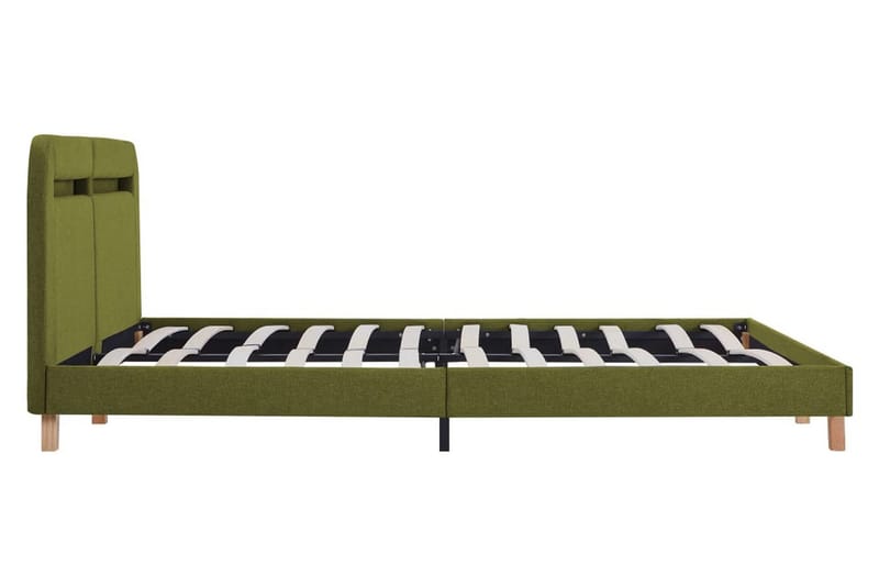 Sengestel Med Led 180 X 200 Cm Stof Grøn - Grøn - Møbler - Senge - Sengeramme & sengestel