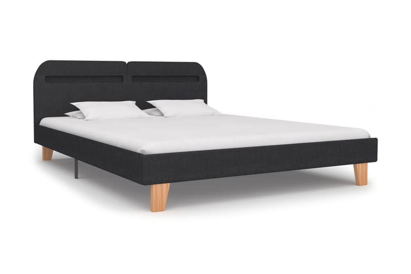Sengestel Med Led 180 X 200 Cm Stof Mørkegrå - Grå - Møbler - Senge - Sengeramme & sengestel