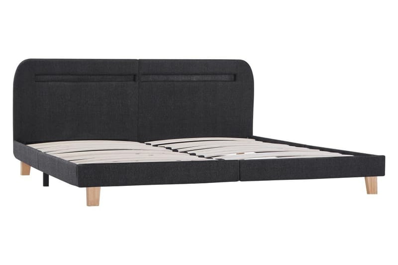 Sengestel Med Led 180 X 200 Cm Stof Mørkegrå - Grå - Møbler - Senge - Sengeramme & sengestel
