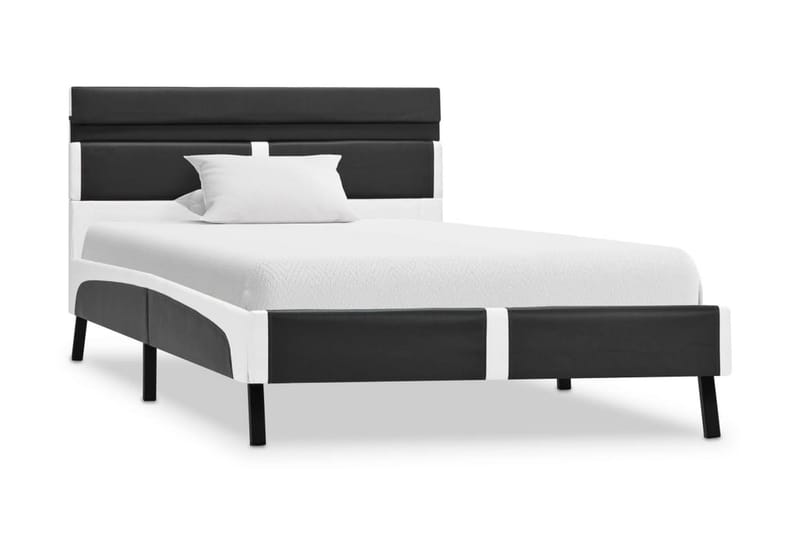 Sengestel med LED 90 x 200 cm kunstlæder grå - Grå - Møbler - Senge - Sengeramme & sengestel