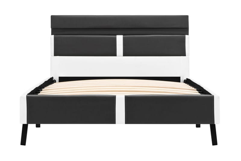 Sengestel med LED 90 x 200 cm kunstlæder grå - Grå - Møbler - Senge - Sengeramme & sengestel