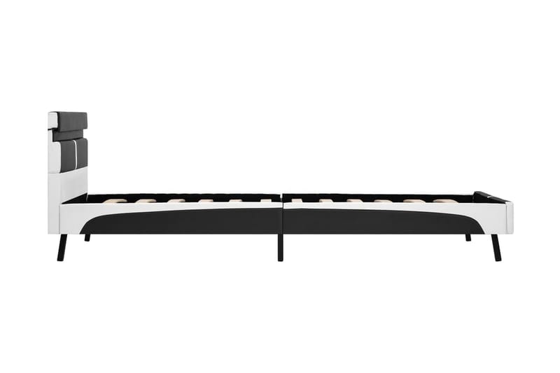 Sengestel med LED 90 x 200 cm kunstlæder grå - Grå - Møbler - Senge - Sengeramme & sengestel