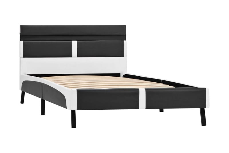 Sengestel med LED 90 x 200 cm kunstlæder grå - Grå - Møbler - Senge - Sengeramme & sengestel