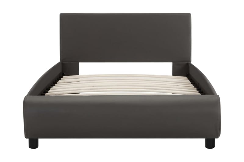 Sengestel Med Led 90 X 200 Cm Kunstlæder Grå - Grå - Møbler - Senge - Sengeramme & sengestel