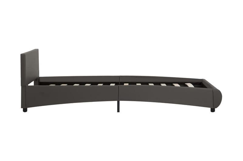 Sengestel Med Led 90 X 200 Cm Kunstlæder Grå - Grå - Møbler - Senge - Sengeramme & sengestel