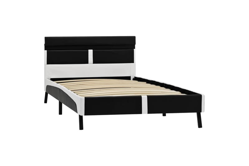 Sengestel med LED 90 x 200 cm kunstlæder sort - Sort - Møbler - Senge - Sengeramme & sengestel