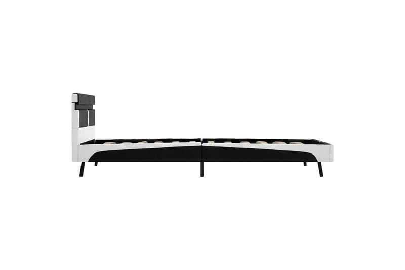 Sengestel med LED 90 x 200 cm kunstlæder sort - Sort - Møbler - Senge - Sengeramme & sengestel