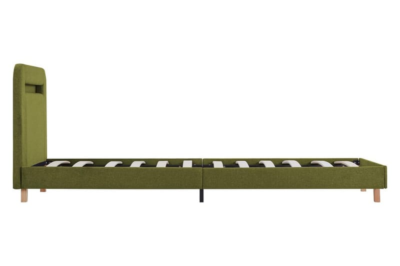 Sengestel Med Led 90 X 200 Cm Stof Grøn - Grøn - Møbler - Senge - Sengeramme & sengestel