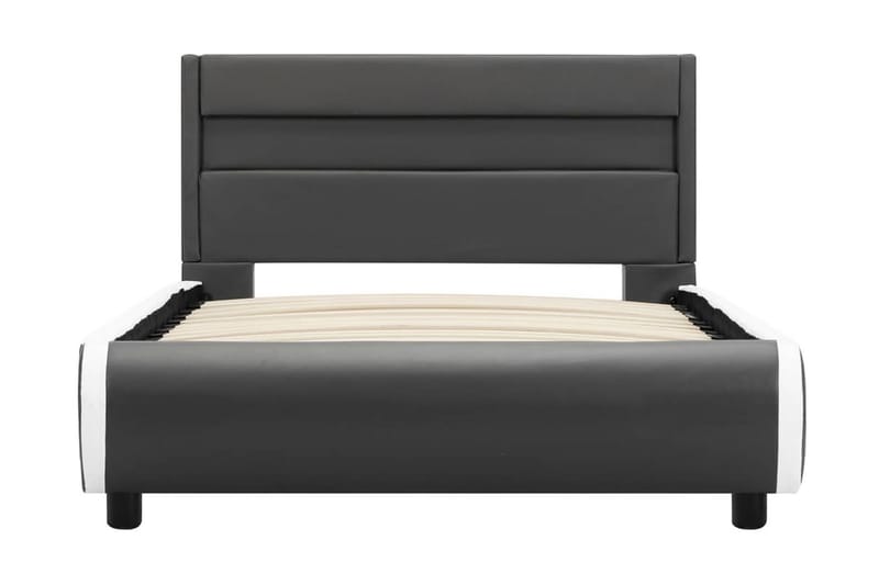 Sengestel Med Led 90x200 cm Kunstlæder Antracitgrå - Møbler - Senge - Sengeramme & sengestel