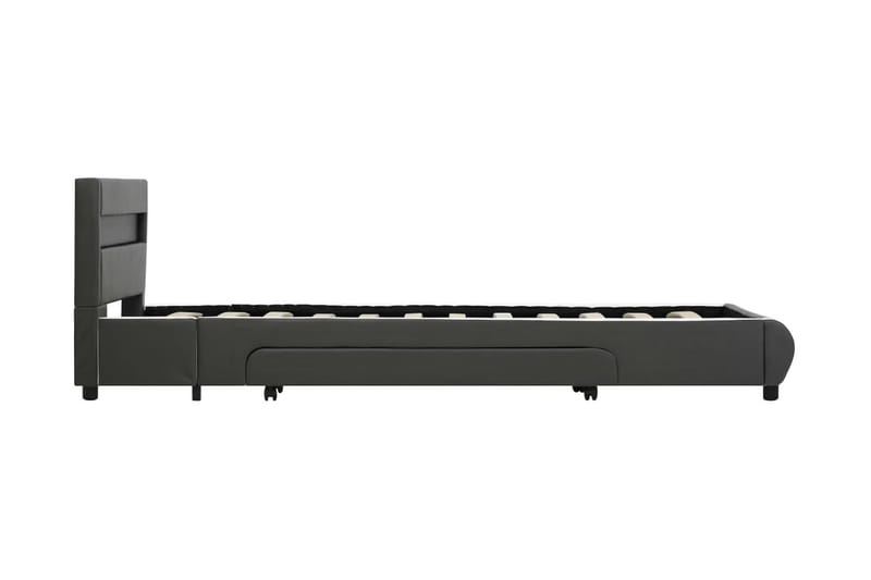 Sengestel Med Led 90x200 cm Kunstlæder Antracitgrå - Møbler - Senge - Sengeramme & sengestel