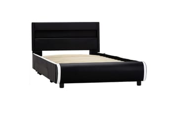 Sengestel Med Led 90x200 cm Kunstlæder Sort - Møbler - Senge - Sengeramme & sengestel