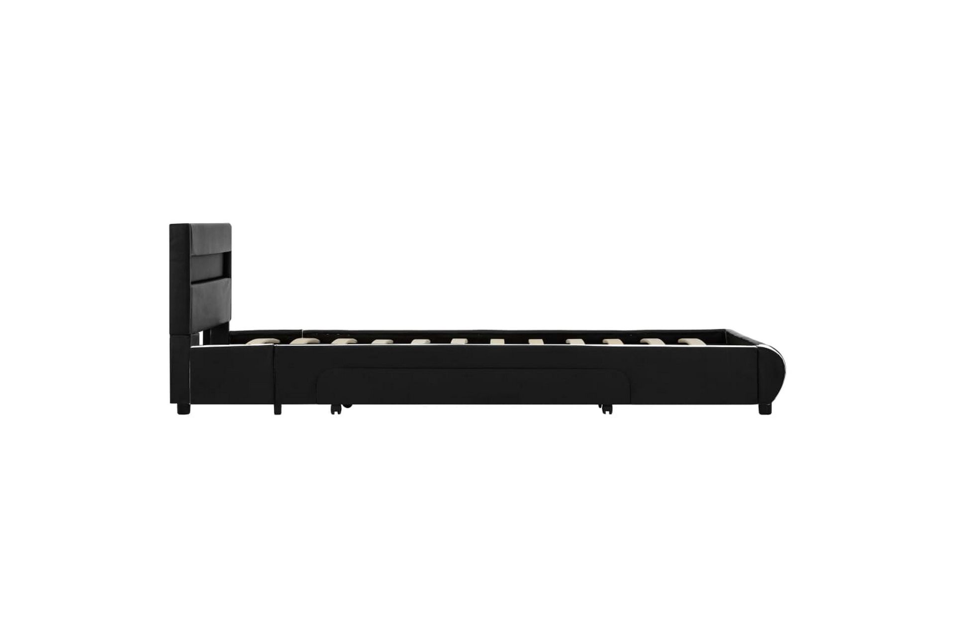 Sengestel Med Led 90x200 cm Kunstlæder Sort - Møbler - Senge - Sengeramme & sengestel