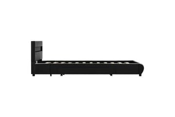 Sengestel Med Led 90x200 cm Kunstlæder Sort - Møbler - Senge - Sengeramme & sengestel