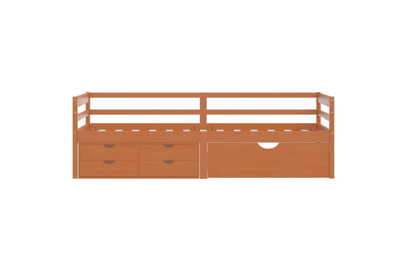 sengestel med skuffer 90x200 cm fyrretræ honningbrun - Brun - Sengeramme & sengestel