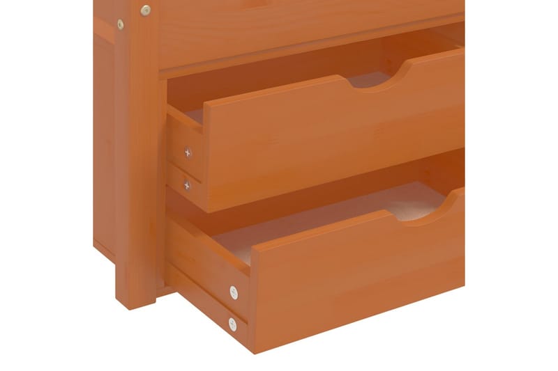 sengestel med skuffer 90x200 cm fyrretræ honningbrun - Brun - Møbler - Senge - Sengeramme & sengestel