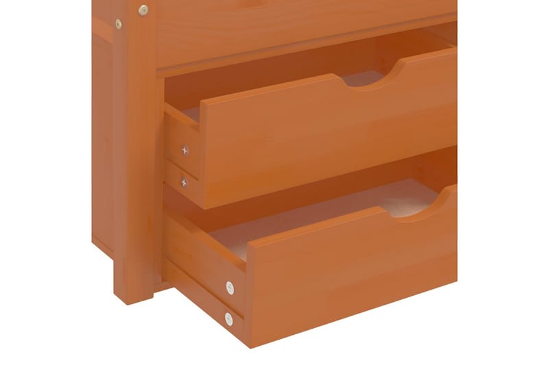 sengestel med skuffer 90x200 cm fyrretræ honningbrun - Brun - Sengeramme & sengestel