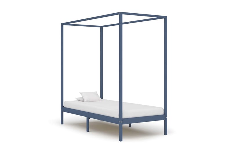 Sengestel Til Himmelseng 100x200 cm Massivt Fyrretræ Grå - Møbler - Senge - Sengeramme & sengestel