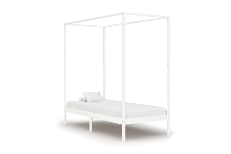 Sengestel Til Himmelseng 100x200 cm Massivt Fyrretræ Hvid - Møbler - Senge - Sengeramme & sengestel