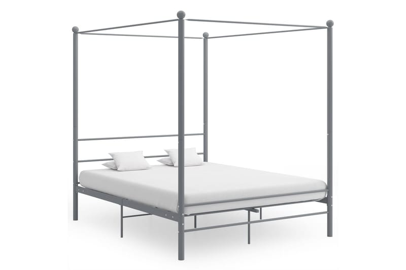 sengestel til himmelseng 160x200 cm metal grå - Grå - Sengeramme & sengestel