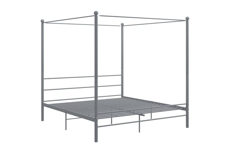 sengestel til himmelseng 200x200 cm metal grå - Grå - Møbler - Senge - Sengeramme & sengestel