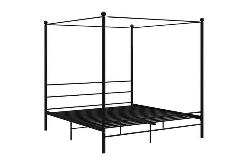 sengestel til himmelseng 200x200 cm metal sort - Sort - Sengeramme & sengestel