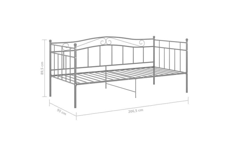 sengestel til sovesofa 90x200 cm metal grå - Grå - Sengeramme & sengestel