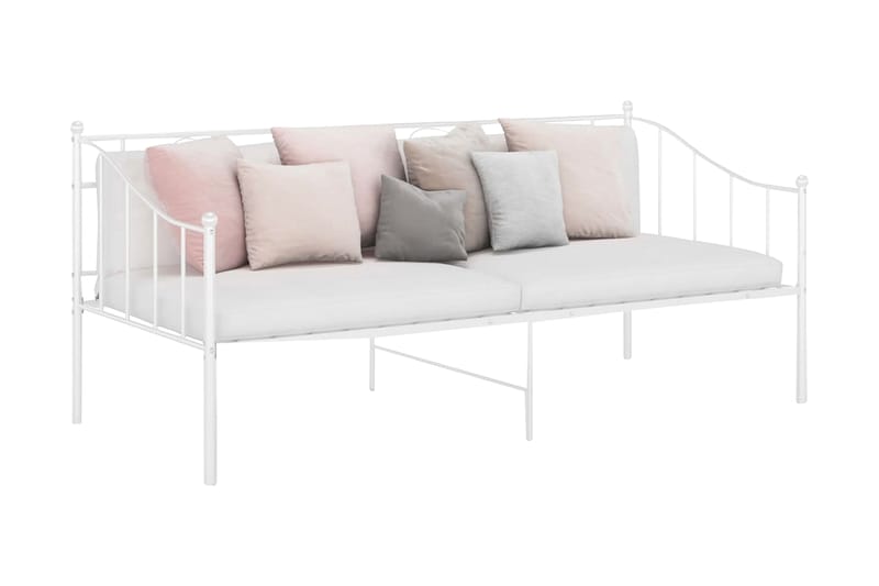 sengestel til sovesofa 90x200 cm metal hvid - Hvid - Møbler - Senge - Sengeramme & sengestel