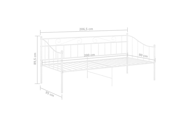 sengestel til sovesofa 90x200 cm metal hvid - Hvid - Møbler - Senge - Sengeramme & sengestel