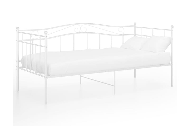 sengestel til sovesofa 90x200 cm metal hvid - Hvid - Møbler - Senge - Sengeramme & sengestel