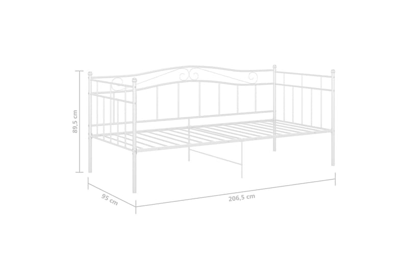 sengestel til sovesofa 90x200 cm metal hvid - Hvid - Møbler - Senge - Sengeramme & sengestel