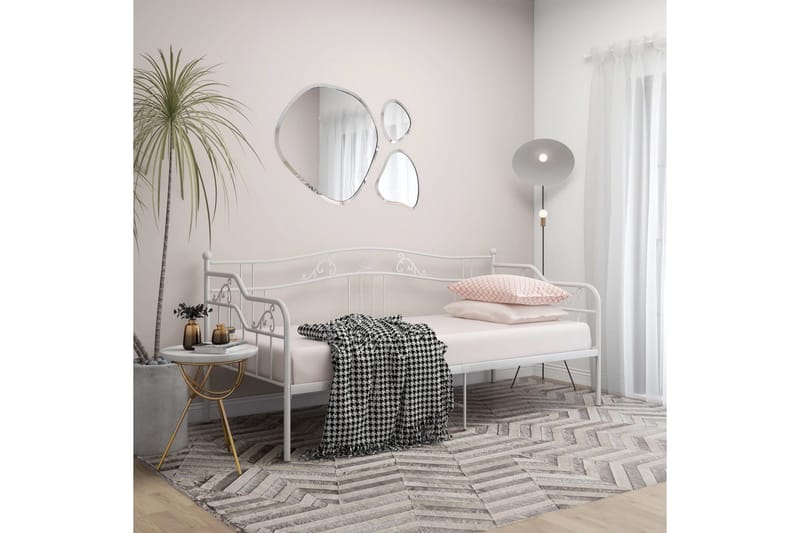 sengestel til sovesofa 90x200 cm metal hvid - Hvid - Møbler - Senge - Sengeramme & sengestel