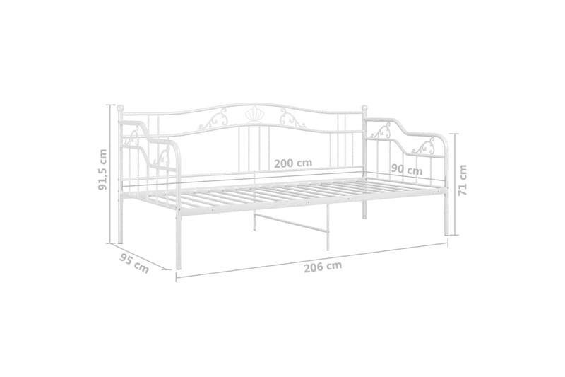 sengestel til sovesofa 90x200 cm metal hvid - Hvid - Sengeramme & sengestel