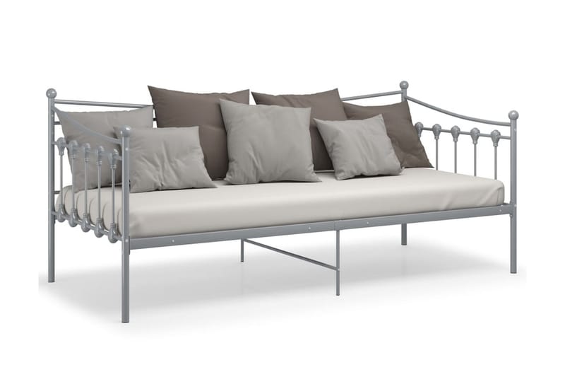 sengestel til udtræksseng 90x200 cm metal grå - Grå - Møbler - Senge - Sengeramme & sengestel