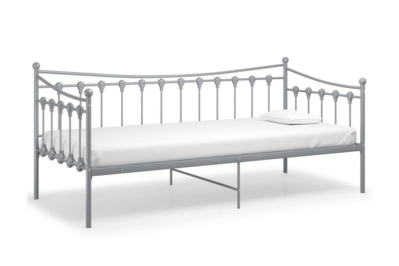 sengestel til udtræksseng 90x200 cm metal grå - Grå - Møbler - Senge - Sengeramme & sengestel