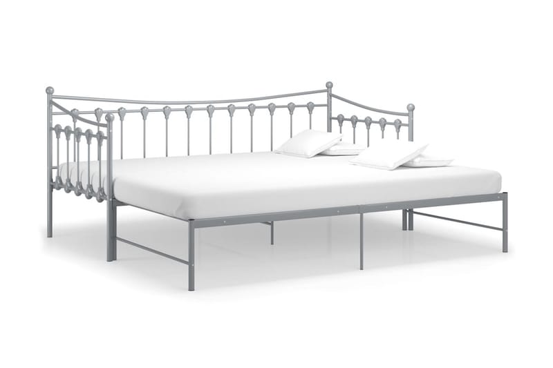 sengestel til udtræksseng 90x200 cm metal grå - Grå - Møbler - Senge - Sengeramme & sengestel