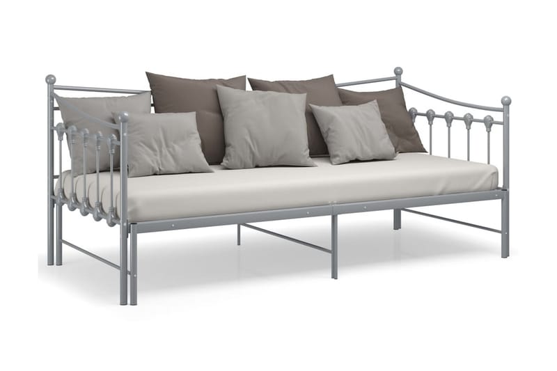 sengestel til udtræksseng 90x200 cm metal grå - Grå - Møbler - Senge - Sengeramme & sengestel