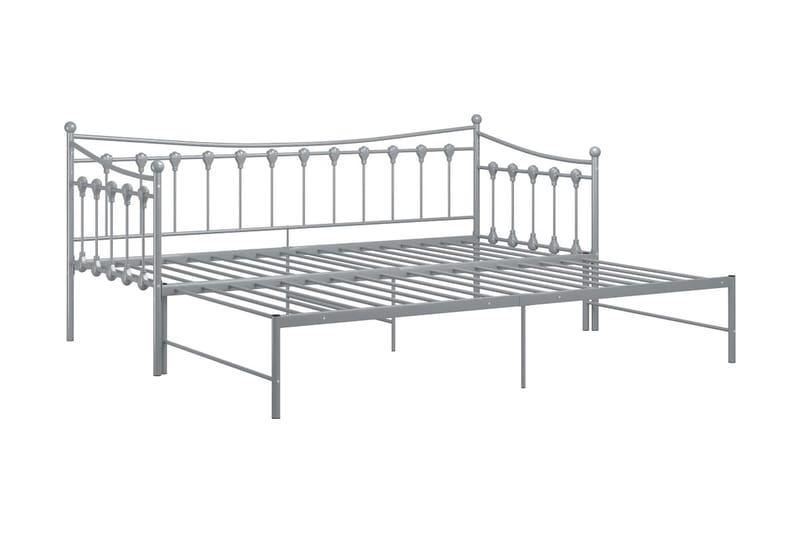 sengestel til udtræksseng 90x200 cm metal grå - Grå - Møbler - Senge - Sengeramme & sengestel