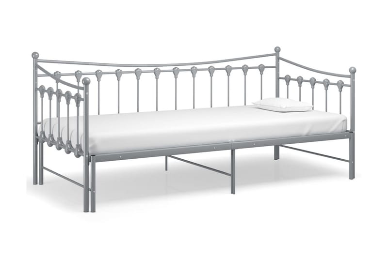 sengestel til udtræksseng 90x200 cm metal grå - Grå - Møbler - Senge - Sengeramme & sengestel
