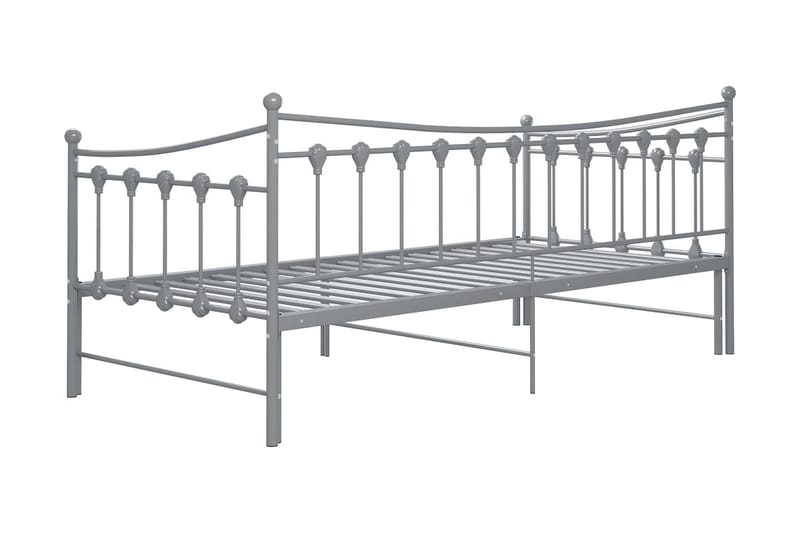 sengestel til udtræksseng 90x200 cm metal grå - Grå - Møbler - Senge - Sengeramme & sengestel