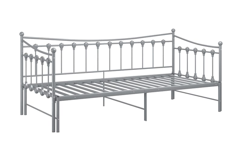 sengestel til udtræksseng 90x200 cm metal grå - Grå - Møbler - Senge - Sengeramme & sengestel
