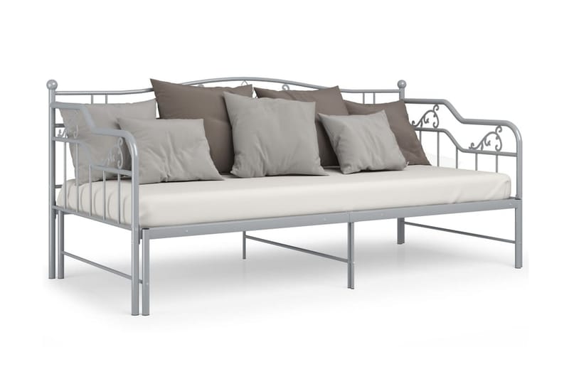 sengestel til udtræksseng 90x200 cm metal grå - Grå - Møbler - Senge - Sengeramme & sengestel