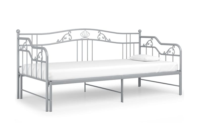 sengestel til udtræksseng 90x200 cm metal grå - Grå - Møbler - Senge - Sengeramme & sengestel