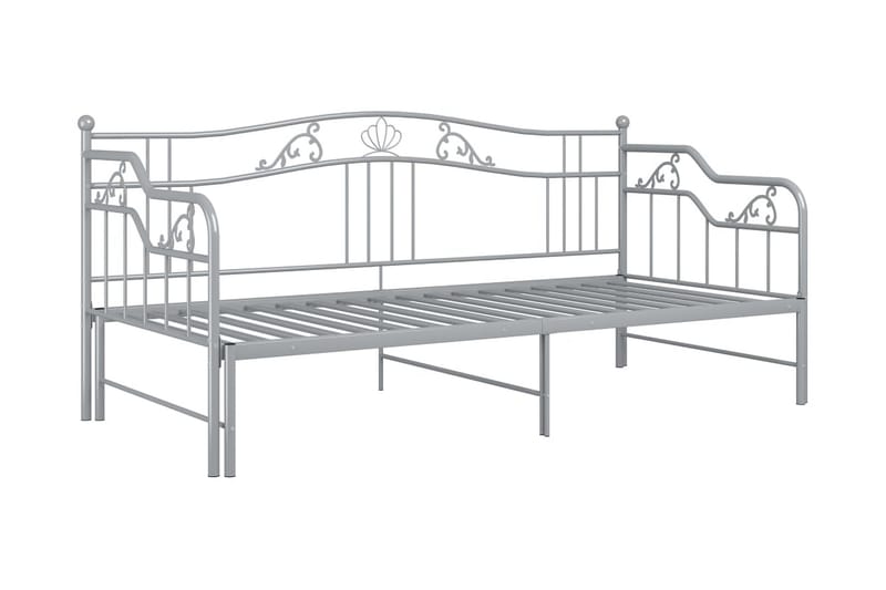 sengestel til udtræksseng 90x200 cm metal grå - Grå - Møbler - Senge - Sengeramme & sengestel