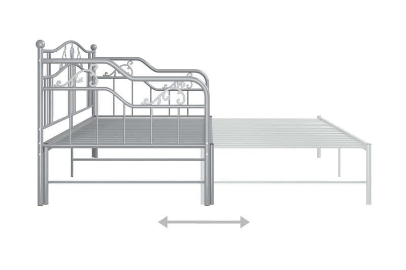 sengestel til udtræksseng 90x200 cm metal grå - Grå - Møbler - Senge - Sengeramme & sengestel