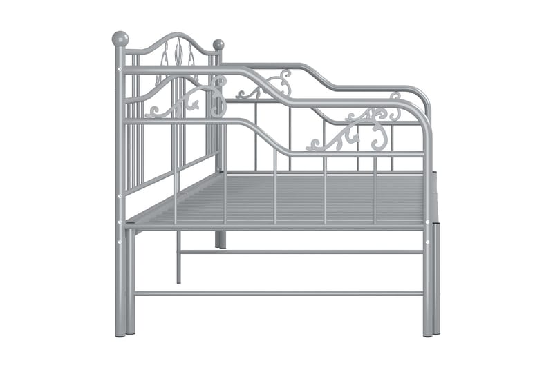 sengestel til udtræksseng 90x200 cm metal grå - Grå - Møbler - Senge - Sengeramme & sengestel