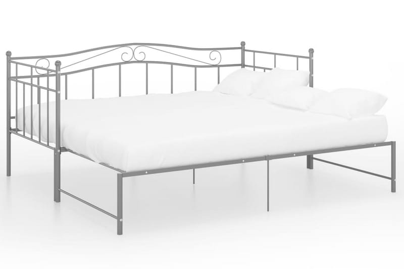 sengestel til udtræksseng 90x200 cm metal grå - Grå - Møbler - Senge - Sengeramme & sengestel